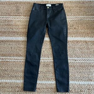 Frame Le High Skinny Pants Black Noir Coated